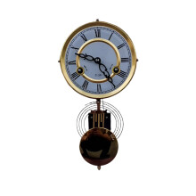 Vintage Nordic Transparent Mechanical Clock with Pure Copper Movement - Retro Pendulum Desktop Timepiece for Home and Bedroom Decoration