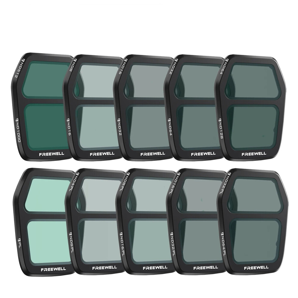 Freewell 10-Pack Split Pl/Nd Filters Kit For Dji Air 3S Drones: Pollution Reduction Lens Accessories Light 726084407725