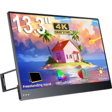 Ultra HD 13.3â 4K Portable Monitor with IPS Screen, VESA Mount, and Back Brackets - Perfect Extended Display for Nintendo Switch, PS4, PS5, Xbox