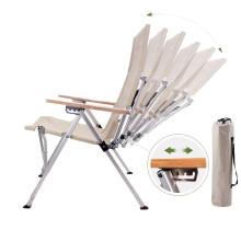 6-Speed Adjustable Folding Outdoor Recliner Chair for Camping, Beach, and Picnics