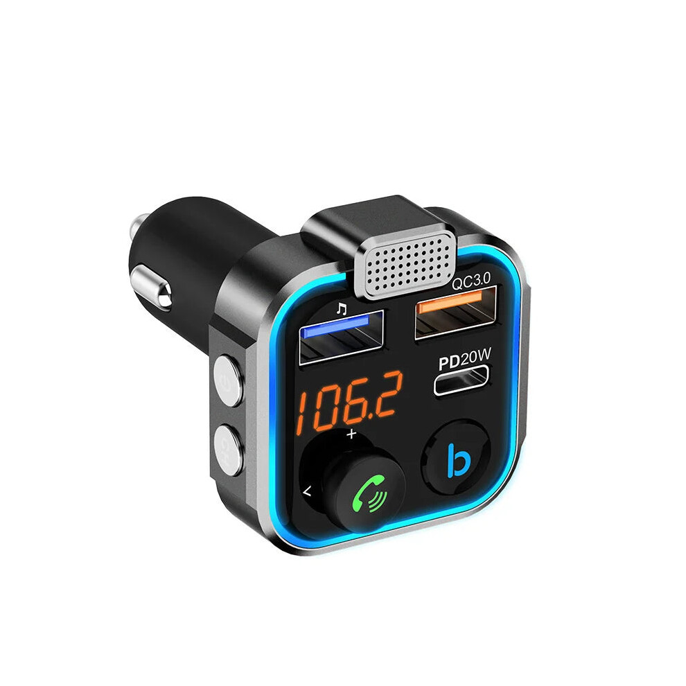 12-Piece 20W Usb Fast Car Charger With Bluetooth 5.0 Fm Transmitter & Mp3 Player 7445057181143