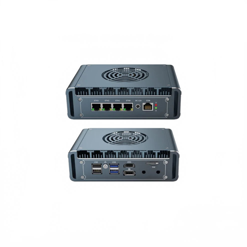 Ikuaios Fanless Mini Pc With Celeron Pentium, 4 Lan, Dual 2.5 Gigabit Ethernet Ports - Compatible With Pfsense, Vyos, Mikrotik (Model: G31f-1338Np-4L 705353915192