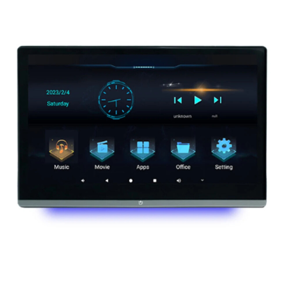 13.3-Inch Ips Touch Car Headrest Monitor - 4K Video Player With Android 11, Wifi, Game Remote Control, Hdmi, Ir, Av, Fm, Usb, 2Gb Ram, 32Gb Rom 744110931747