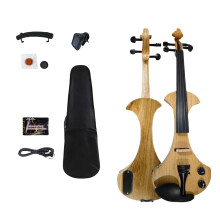 Premium 4-String Electric Violin with Ebony Fretboard, Brazil Wood Bow & Durable Backpack-Style Case