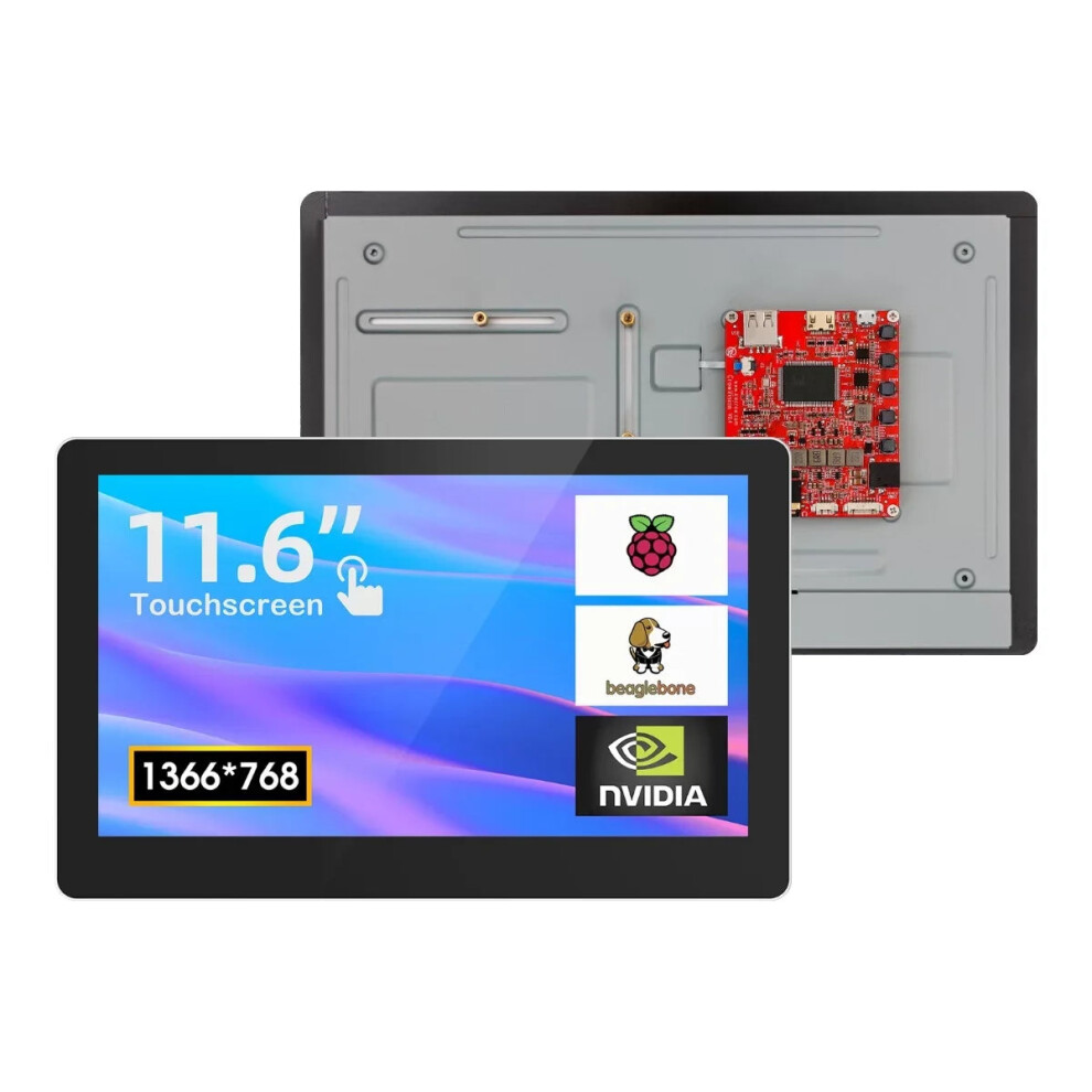 11.6-Inch Ips Capacitive Touch Hd Display (1366X768) For Raspberry Pi, Lattepanda, Beaglebone, Jetson Nano - Ce & Rohs Certified 7445017534514