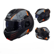 LS2 FF906 Advant Full Face Flip-Up Helmet with Double Lens - Built-In Visor for Moto Racing and Off-Road Adventures, High-Quality Casco Capacete