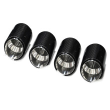 High Performance Carbon Fiber Exhaust Tips - Black Stainless Steel for BMW M2/M3/M4 G80/G82/G83/G87 (Set of 4)