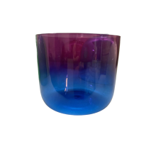 432Hz Mixed Color Crystal Singing Bowl - 3B Crown, Straight Wall, Flat Bottom for Sound Healing