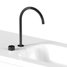 Tuqiu Black Dual-Hole Bathroom Faucet - Brushed Rotating Widespread Basin Tap