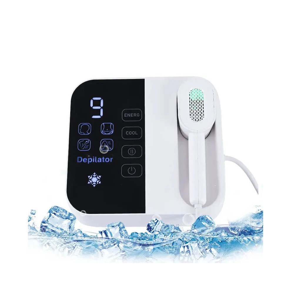 Ice-Cool IPL Hair Removal Device - Painless Laser Epilator for Permanent Hair Reduction on Armpits, Face, Lips & Body