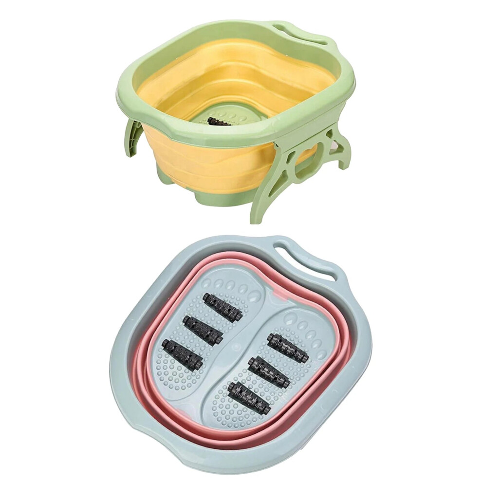 Portable Foldable Foot Soaking Tub - Plastic Massage Bath Bucket for Home Pedicure & Sauna