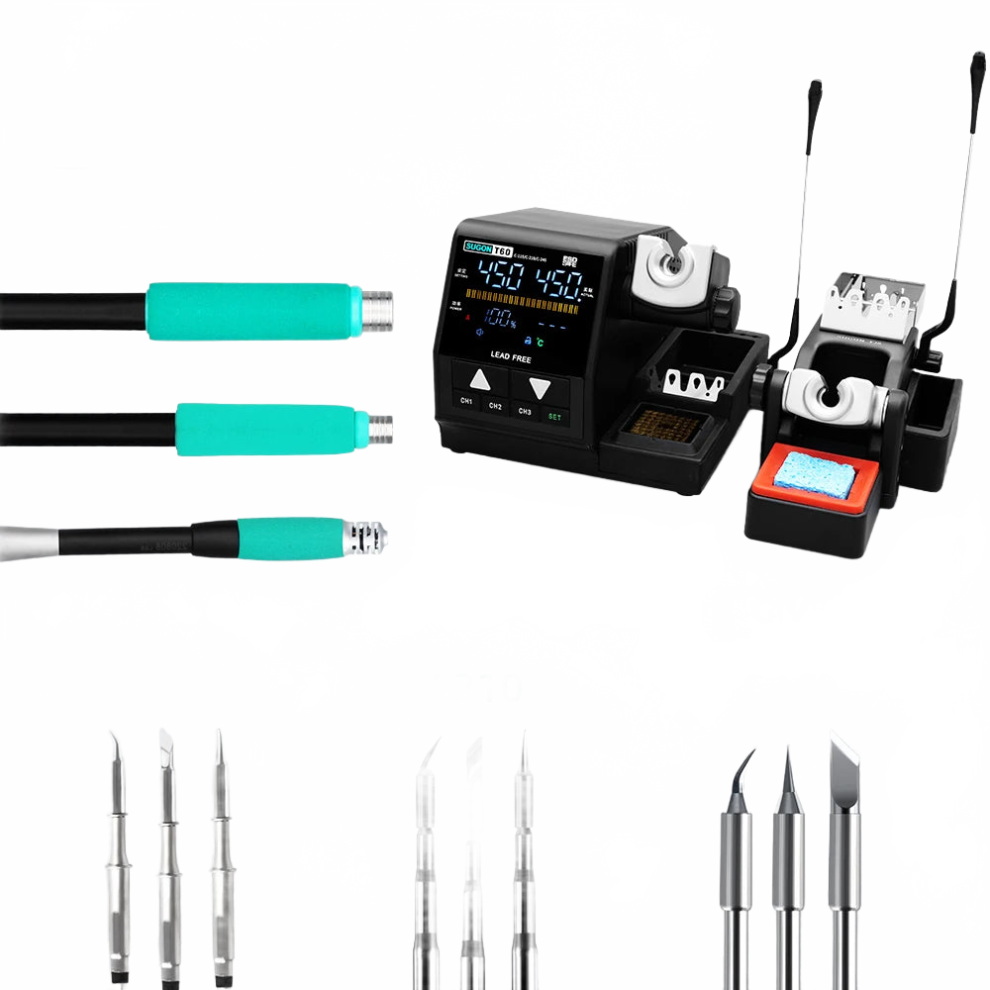 Sugon T60 Dual-Handle Soldering Station With Digital Display - Compatible With Original 115, 210, 245 Iron Tips For Precision Welding And Rework 7445052938995
