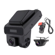 Triple Camera 4G LTE Dash Cam with GPS, Full HD 1080p, Night Vision, 24-Hour Remote Monitoring, WiFi Hotspot