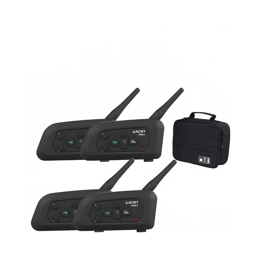 V4c 4Pcs 1200M Full Duplex Intercom System For Football Coaches & Referees - 4-Way Earhook Bluetooth Communication 313114078064