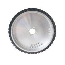 Precision 100mm Grooved Rubber Contact Wheel for Belt Grinder - Dynamically Balanced for Smooth Polishing