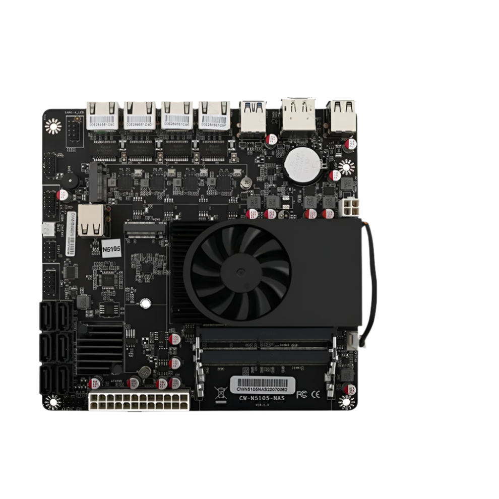 Efficient Industrial Nas Motherboard With N5105 Processor, 4X 2.5G I225 Network Ports, Dual M.2 Slots, And 6X Sata Ports 313028284261