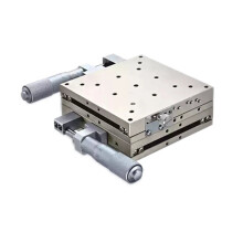 High Precision 100x100mm Stainless Steel Manual Linear Stage with Optical Displacement Platform and Guide Rail