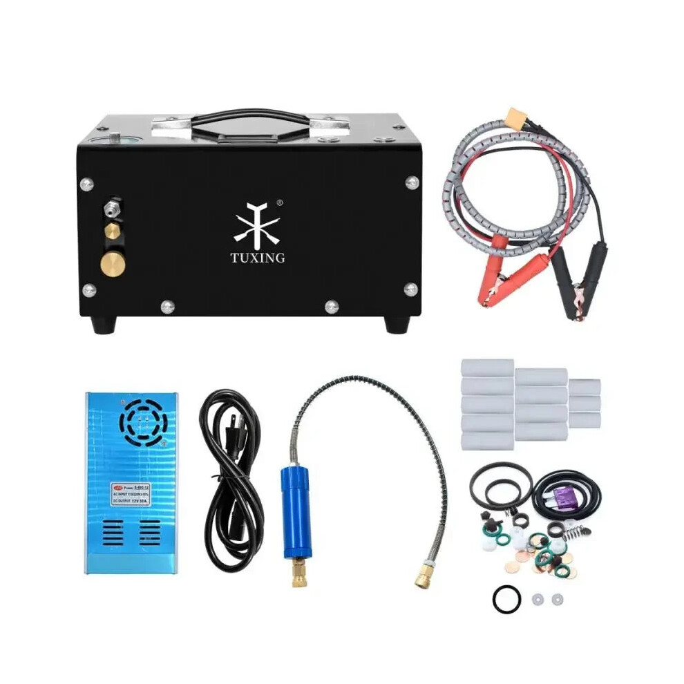 Portable 4500Psi Pcp Air Compressor With 12V Car Power Supply For Scuba Diving & Air Rifles 313096755779