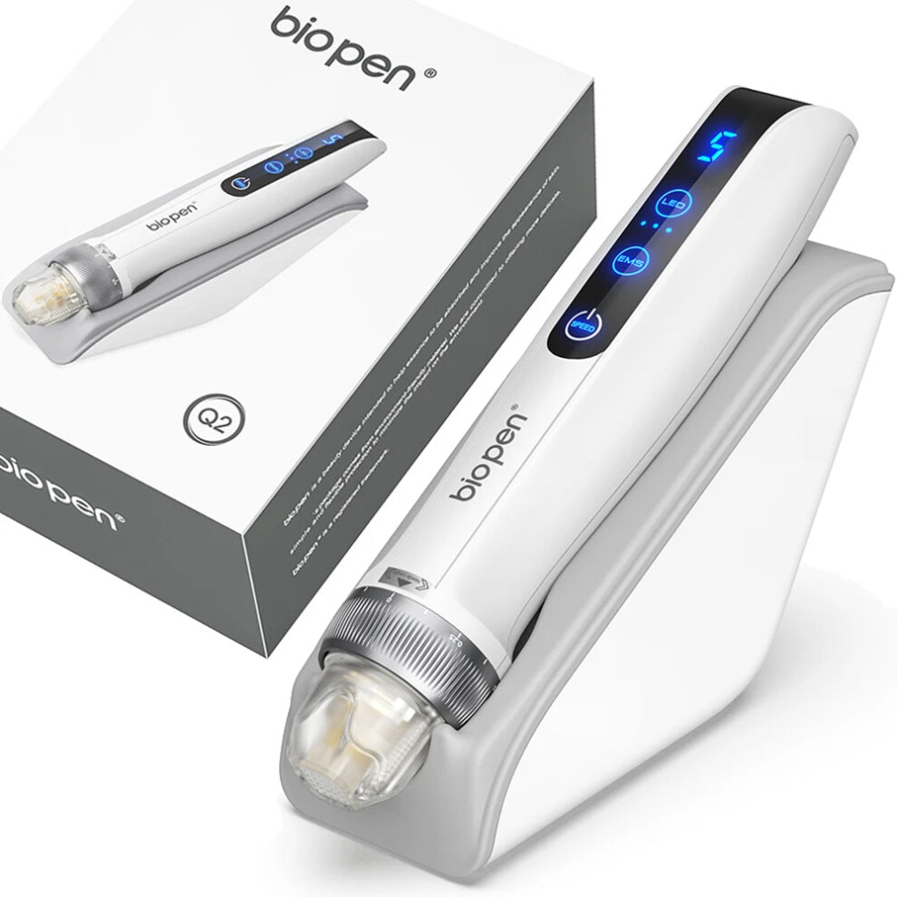 Biopen Q2 Wireless Derma Pen: Titanium Microneedle Hair Growth & Skin Care Device with EMS LED Light Therapy