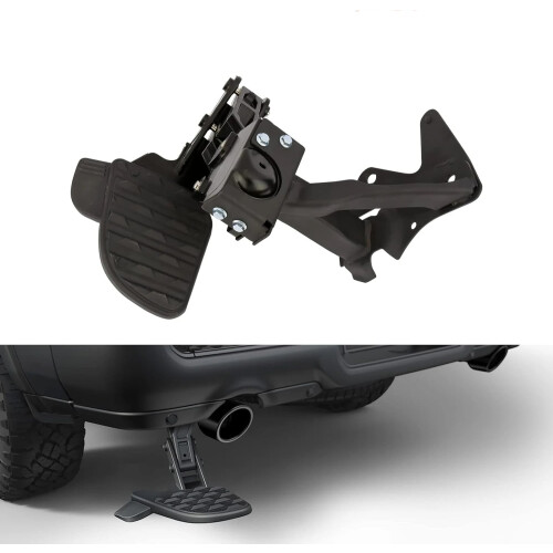 Retractable Rear Bed Step for 2019-2021 RAM 1500 DT Dual Exhaust Models - Easy Access Bumper Tailgate Solution