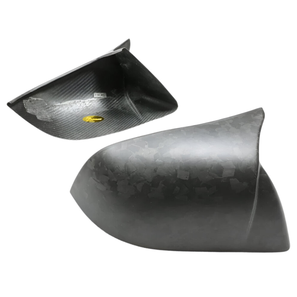 Tesla Model 3 Forged Dry Carbon Fiber Wing Mirror Covers - Real Matte Carbon Door Mirror Shell Stick-On Housing 744110490848