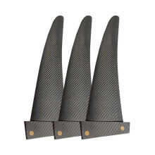 Premium Tuttle Box 50cm Longboard Fin - Twill Carbon & Epoxy Resin Surfboard Fin for Windsurf & Kiteboards (Factory Direct) - Black