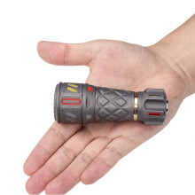 EDC LEP Flashlight: Fluorescent LED Outdoor Camping Lantern - Titanium Stonewash, Rechargeable, 1200m Range, Thor I Gyro