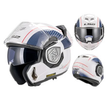 LS2 FF906 Dual Lens Anti-Fog Flip-Up Motorcycle Helmet - 180Â Rear Flip, Full Coverage for Winter Riding