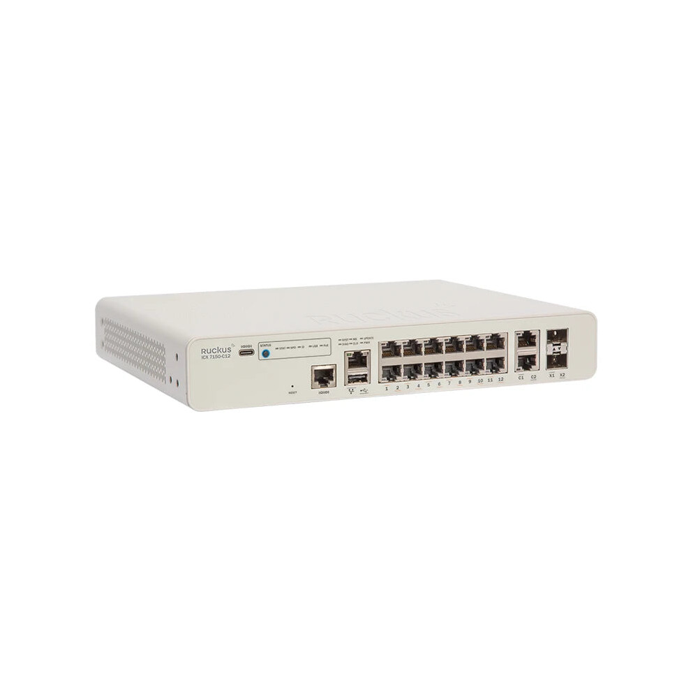 Ruckus Icx7150-C12p Poe Switch With 12X 10/100/1000 Mbps Ports, 124W Power, 2X1gbe Uplink, And Sfp Stacking 313093811881