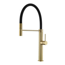 Magnetic Suction Brass Kitchen Faucet with 360Â Rotation and Pull-Out Sprayer - Single Hole, Single Handle, Dual Control for Hot and Cold Water