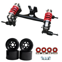 DIY Electric Skateboard Shock-Absorbing Bracket with 83mm PU Wheels - Anti-Shake Spring Bridge Modification Kit