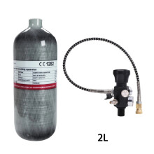 Tuxing 4500PSI 300Bar 2L Carbon Fiber Cylinder - High Pressure Air Tank with Charging Fill Station & Regulator Valve for Scuba Diving (M18x1.5)