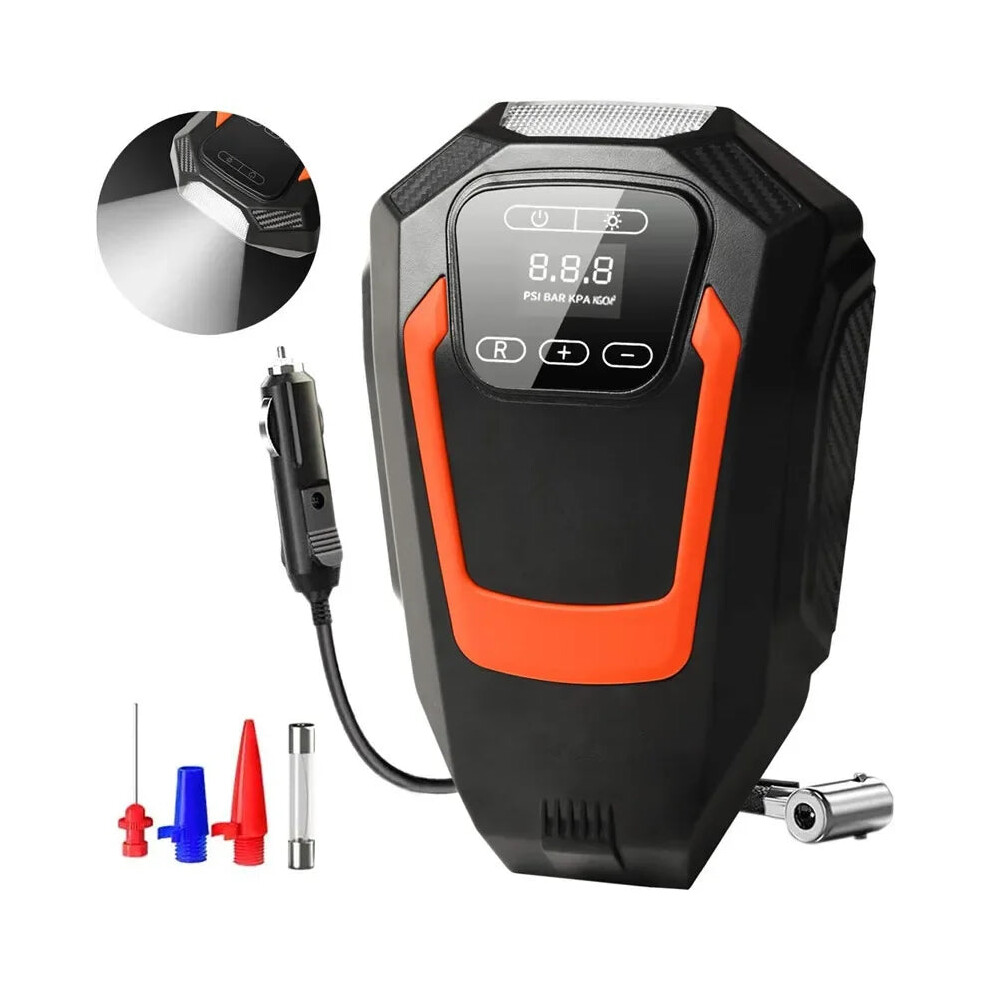 12V Digital Tire Pump With Long Cable & Emergency - Portable Car Tire Inflator Light 744110507911