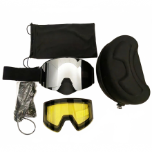 Magnetic Lens Anti-Fog Ski Goggles with UV400 Protection - Heated Snowboard Glasses for Men
