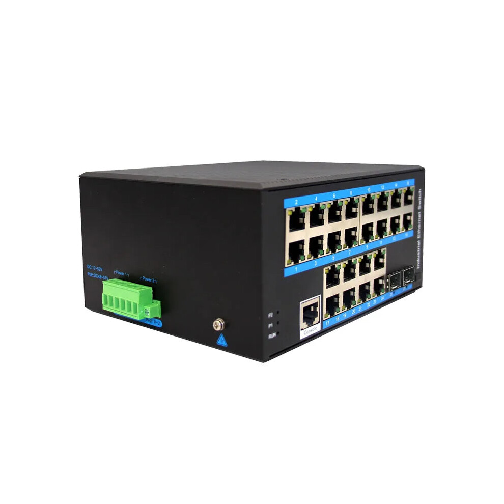 Industrial Grade Poe Switch: 24-Port Gigabit Rj45 + 2 Sfp Uplink Ports 313106256289