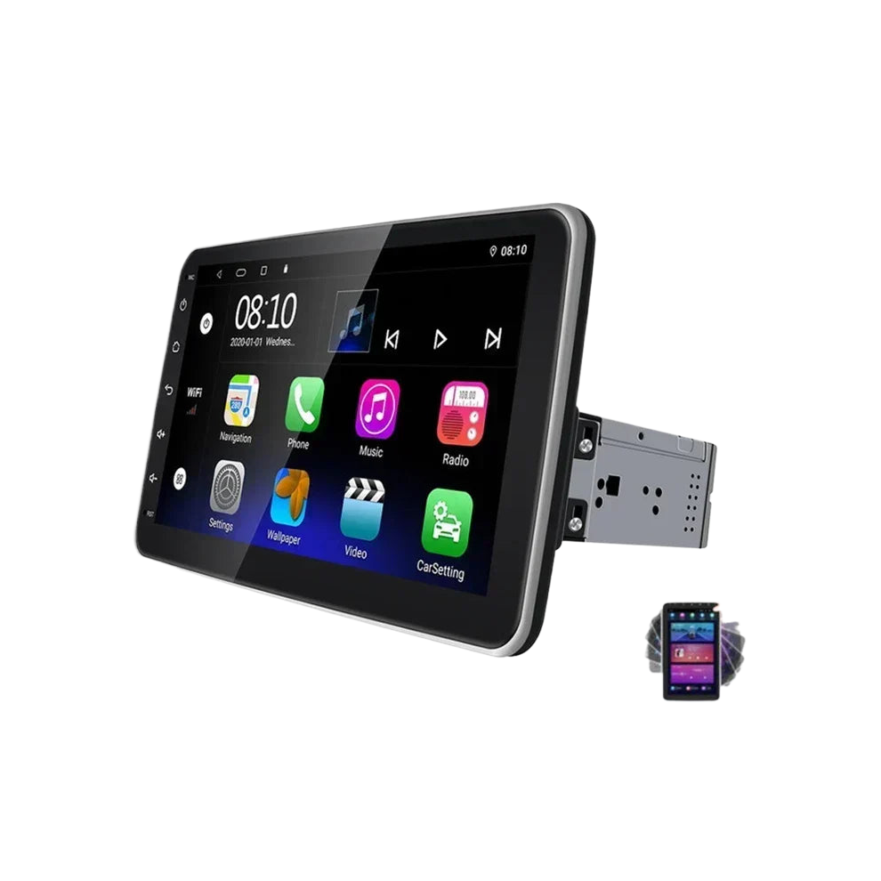 Android 10 Car Radio Multimedia Player With 10 Rotating Touchscreen, Carplay, Android Auto, Mirrorlink & Gps Navigation 7445011930954