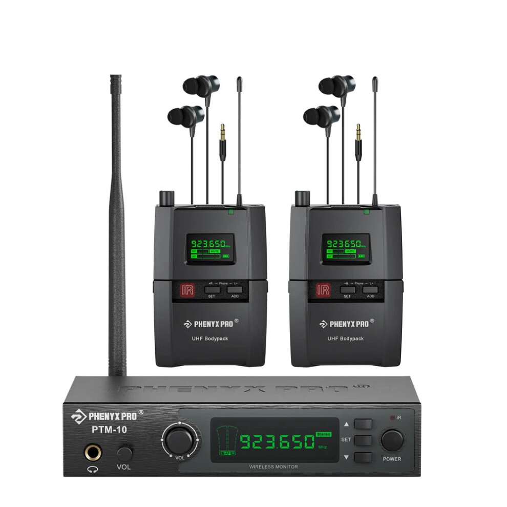 Phenyx Pro Ptm-10 In-Ear Monitor System Bundle With Ptm-10 Bodypack Receiver - 500-900Mhz Band 7445016251221