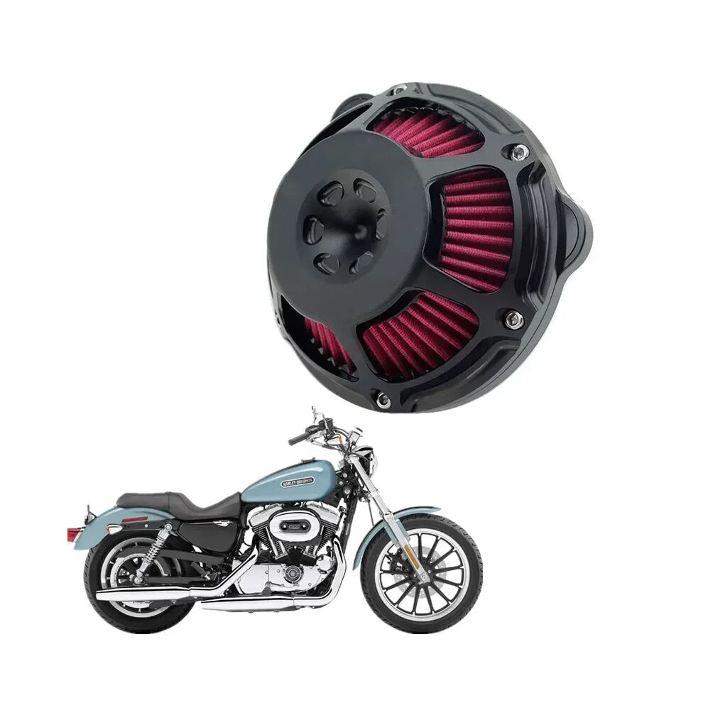 Cnc Aluminum Air Filter Intake Kit For Harley Sportster Xl 883/Xl 1200 (2007 & Up) Black 726084620049