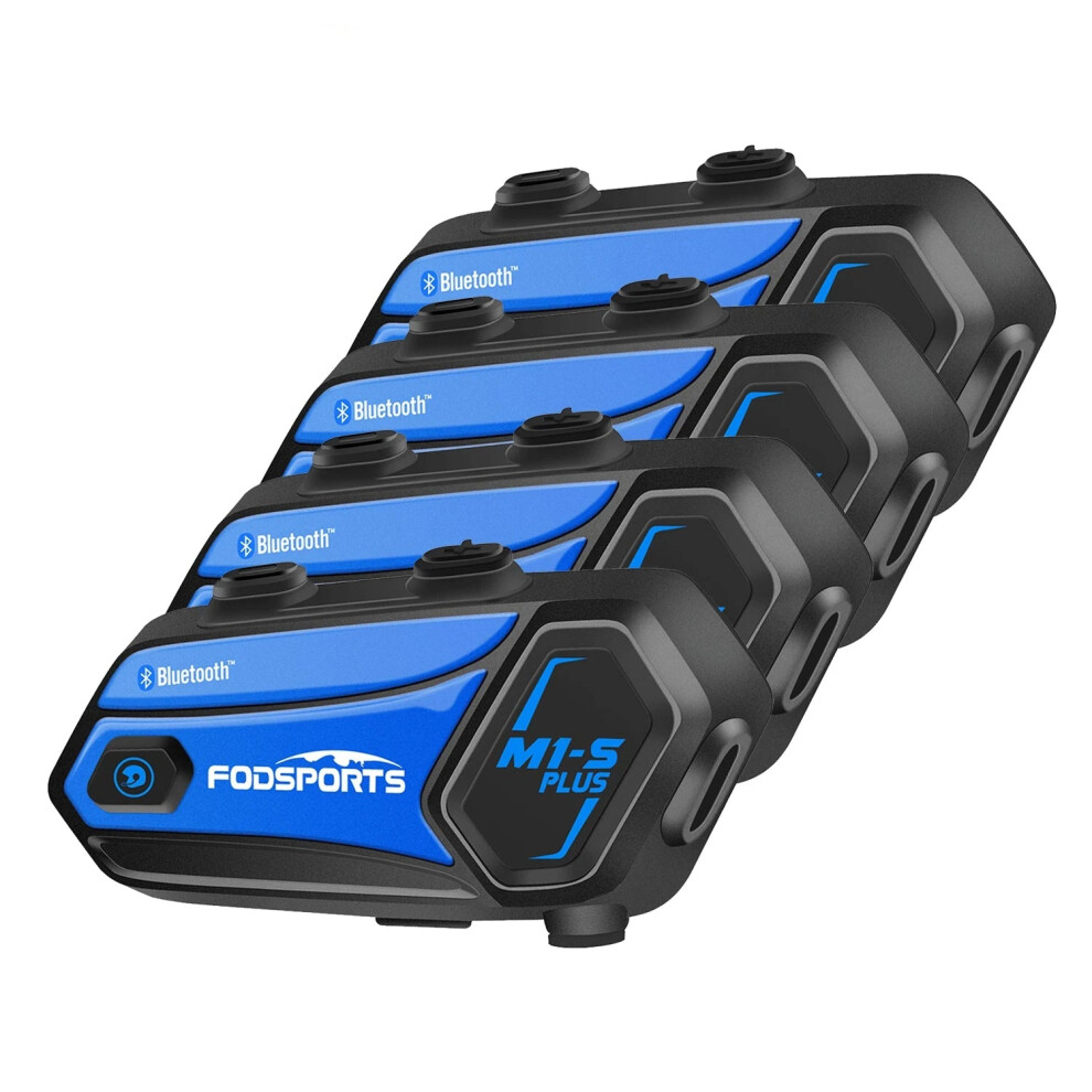 Fodsports M1-S Plus Bluetooth Motorcycle Helmet Intercom - 4 Pack, 8-Rider Communication, Fm Music Sharing 313053649646