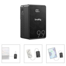 Compact Powerhouse: SmallRig VB99 SE 99Wh Mini V-Mount Battery with 100W Fast Charging, 6800mAh Capacity, Type-C & D-Tap Input/Output for Cameras