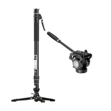 Pineta Pro Carbon Fiber Travel Monopod with Quick Release Plate - Lightweight Design, Supports Up to 11lb (5kg)
