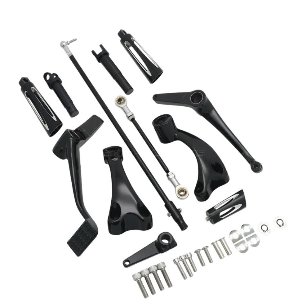 Harley Sportster Xl883/Xl1200 Forward Controls Kit With Footpegs, Shifter Levers & Linkages For Custom & Forty-Eight Models 705353223556