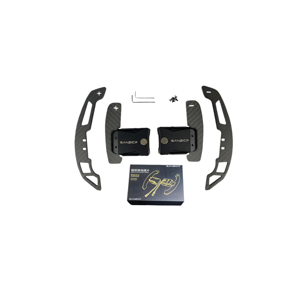 Real Carbon Fiber Magnetic Shift Paddle Extensions For 2015-2021 Ford Mustang Steering Wheel 705353800955