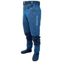 4-Layer Waterproof Breathable Stockingfoot Waist Wader Pants for Outdoor Adventures: I for Off-Road, Hunting, Fishing, Hiking, Camping, and Farming