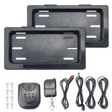 Dual Electric Retractable License Plate Frame with Remote Control - 2pcs Set