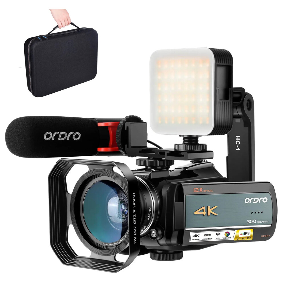 4K Digital Camcorder With 12X Optical Zoom - I For Youtube Vlogs, Church, Weddings, And Home Videos 7445018998940