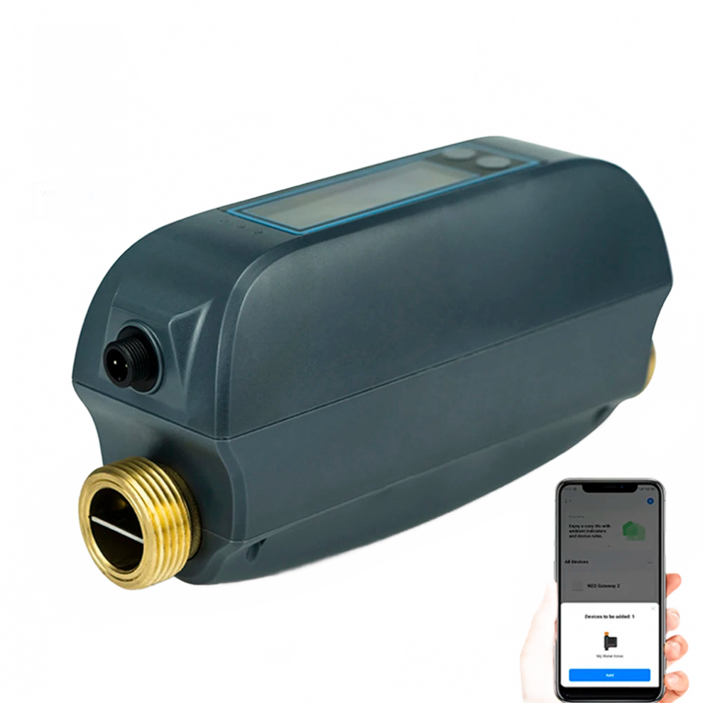 Smart Wifi Water Valve With Dual Band Flow Meter Ã¢Â App-Controlled Water Management, Alexa & Google Compatible 313037969906