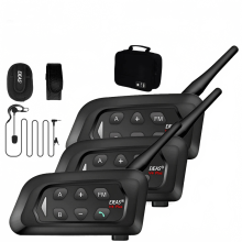 Ejeas V4C Plus Bluetooth Intercom Headset for Football Referees - 3 Users, 1500m Range, Full Duplex Communication, Soccer Conference Interphone
