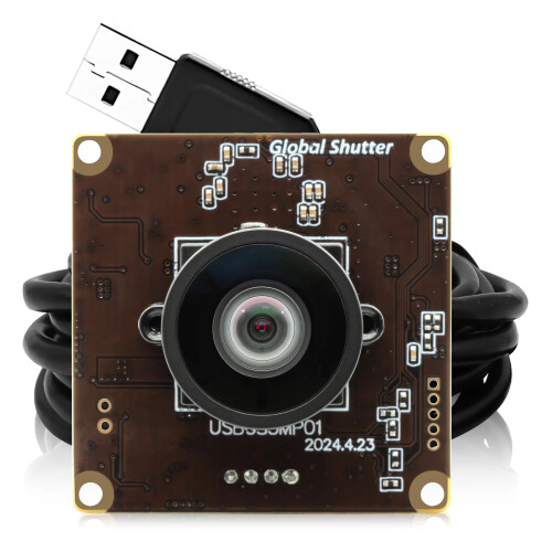 High-Performance 5MP 50FPS Global Shutter USB Camera Module with No Distortion Lens for Laser Engravers - Compatible with Linux, Windows, Android, an