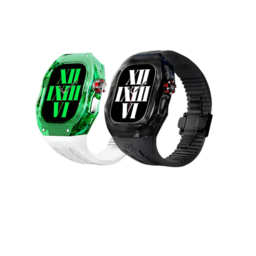 Premium Crystal Case With Fluororubber Strap For Apple Watch Ultra 2 - 49Mm Protector Cover 726084689725